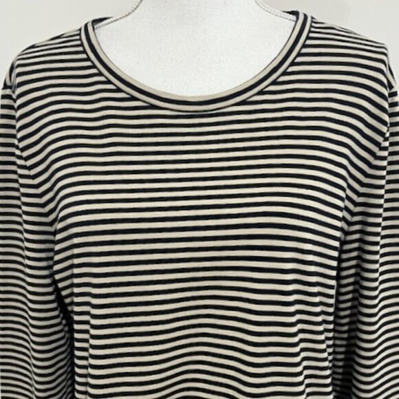 Brooks Brothers Red Fleece Tan & Black Striped Long Sleeve Blouse Top XL - Picture 3 of 5